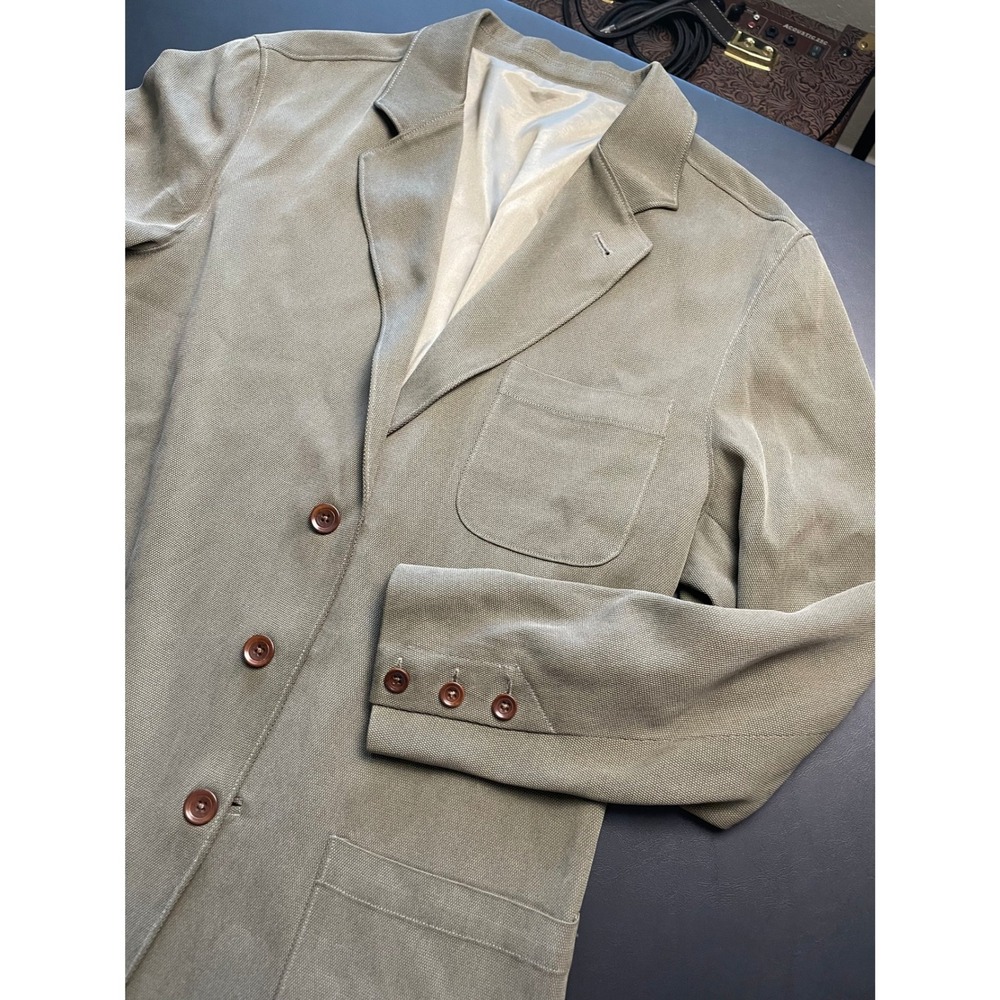 Tommy Bahama Medium Olive Green Silk Wool Blazer Mens Outer Jacket